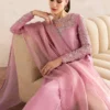 Arden Lilac Raw Silk Shirt with Fluid Culottes and Ombre Dupatta