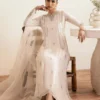 Friya Ivory Raw Silk A-Line Shirt with Culottes and Ruffled Dupatta