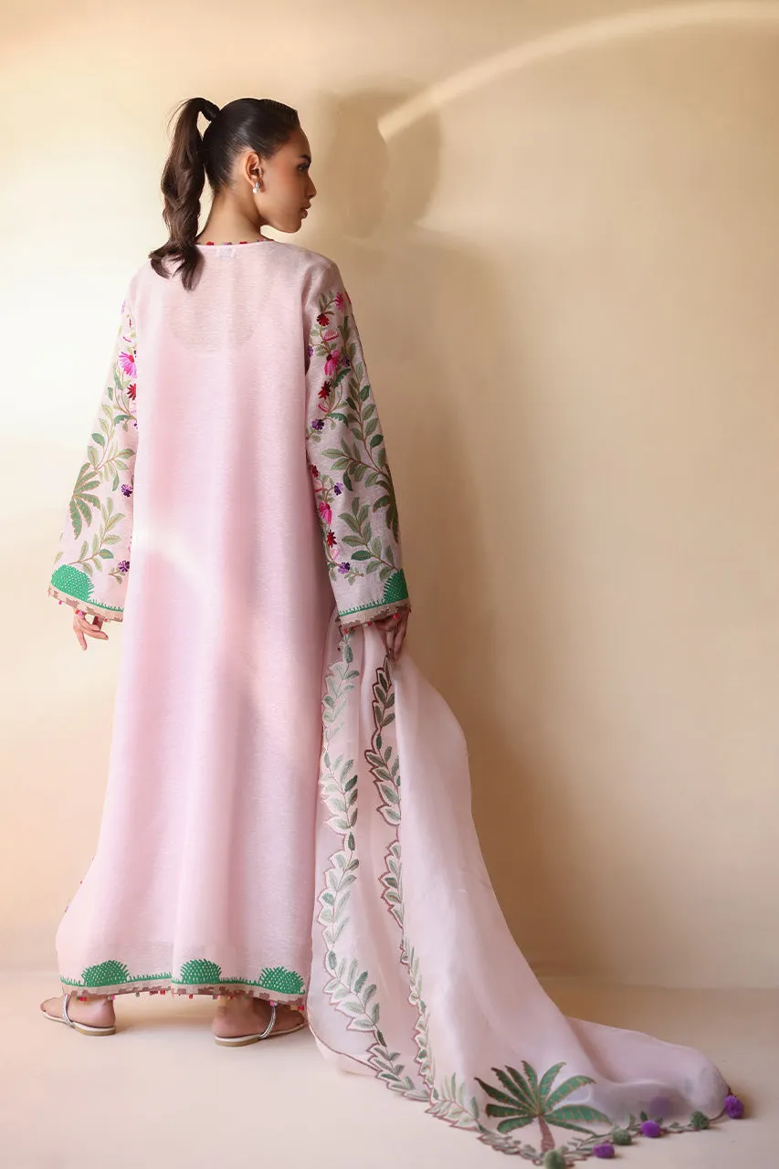 Ivory Raw Silk Short Shirt with Intricate Floral Embroidery