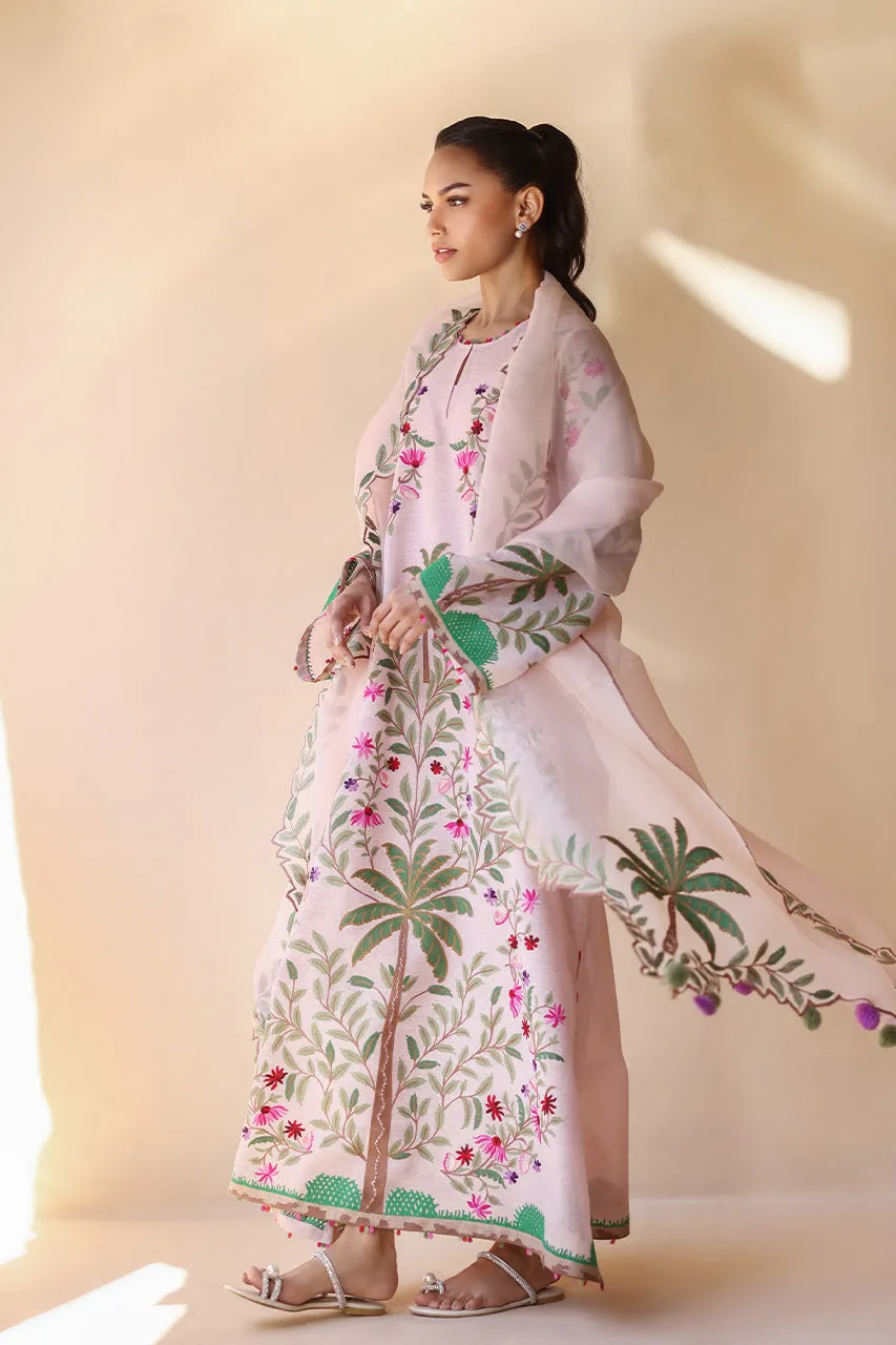 Ivory Raw Silk Short Shirt with Intricate Floral Embroidery