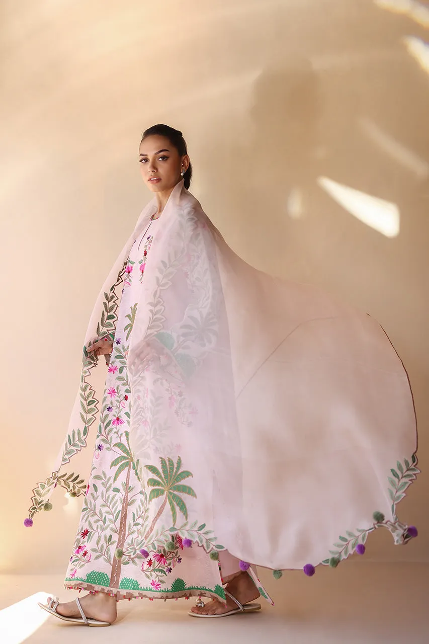 Ivory Raw Silk Short Shirt with Intricate Floral Embroidery