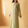 Embroidered Dress Pastel Green Floral