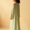 Embroidered Dress Pastel Green Floral