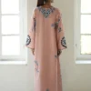 Salmon Kaftan with Flared Sleeves
