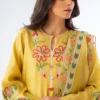 Turmeric Shirt Multicolored Aari Embroidery