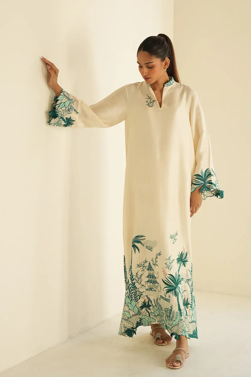 Palm Print Dress Botanical