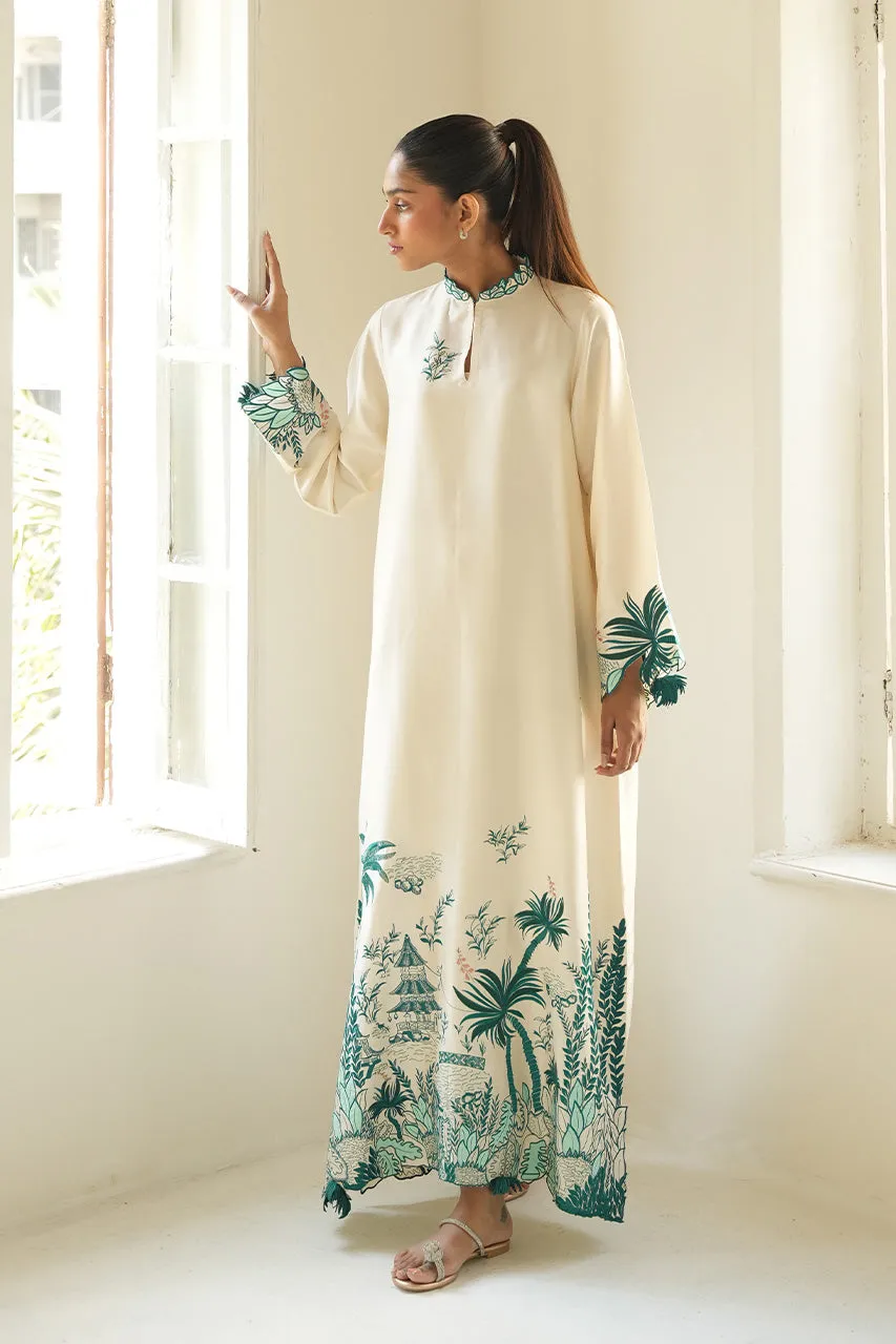 Palm Print Dress Botanical