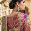 Gold Lehenga Choli – with Fuchsia & Green Embroidery