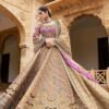 Gold Lehenga Choli – with Fuchsia & Green Embroidery