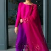 Fuchsia Pink Dress Full Set with Embroidered Daman