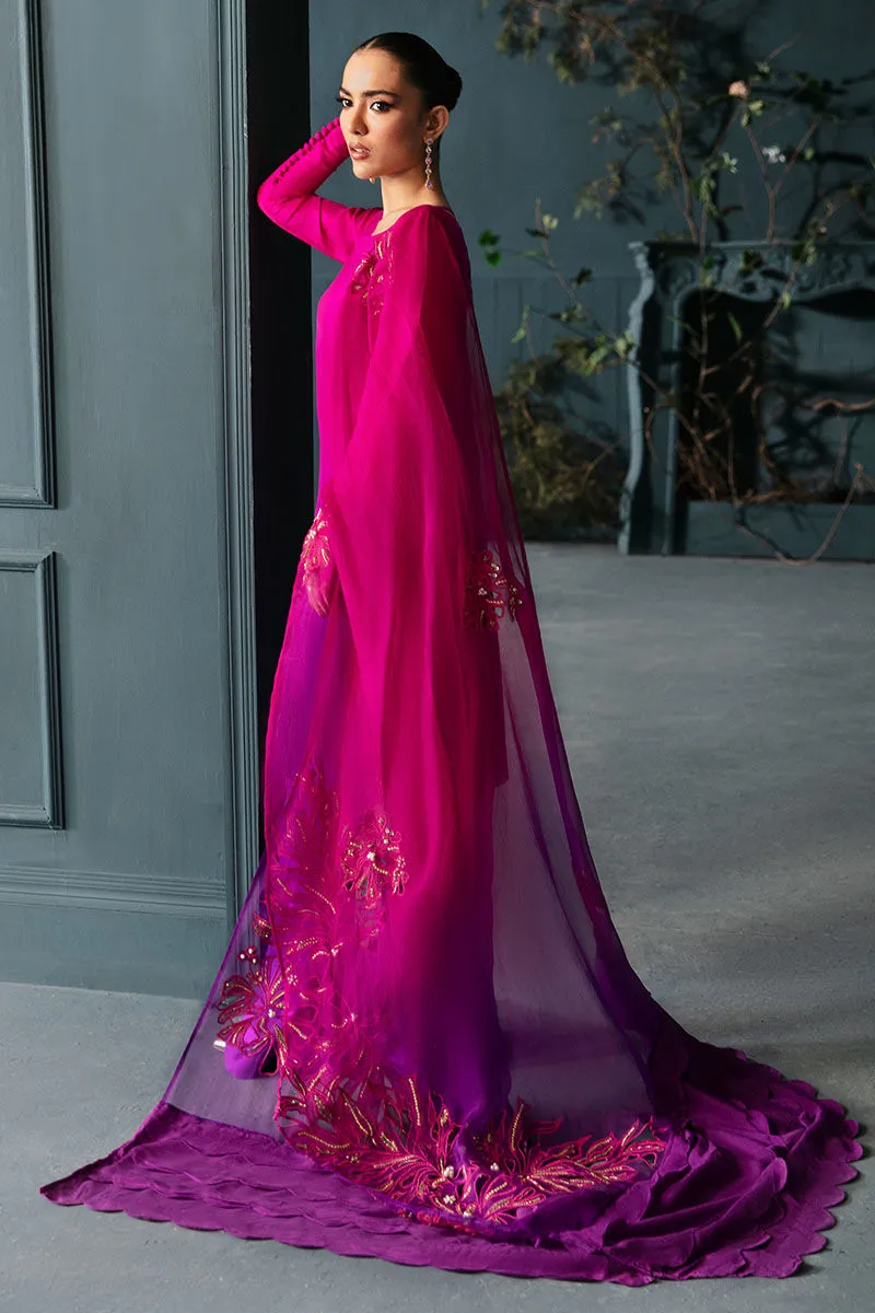 Fuchsia Pink Dress Full Set with Embroidered Daman