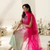 Traditional gradient dress 2025 with sheer pink dupatta