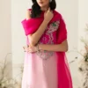 Traditional gradient dress 2025 with sheer pink dupatta