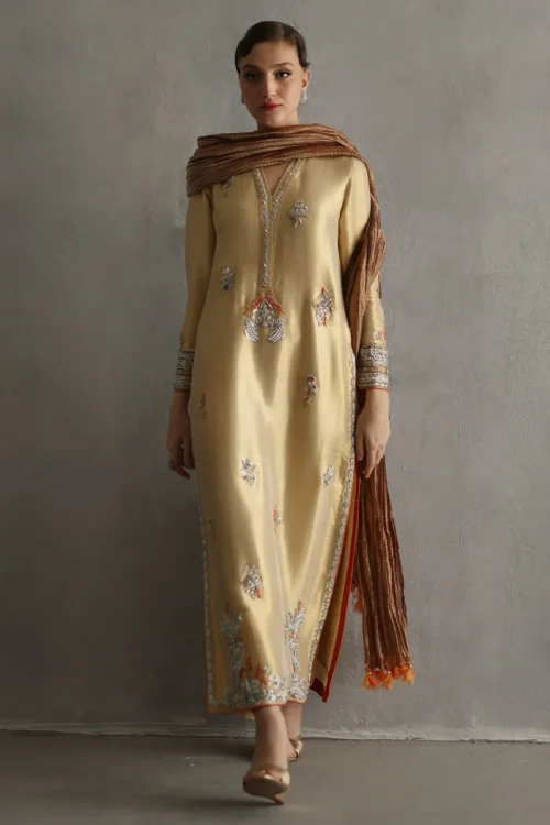 Zardozi Lame Shirt with Intricate Handwork & Crystal Detailing Zardozi Lame Shirt with Intricate Handwork & Crystal Detailing