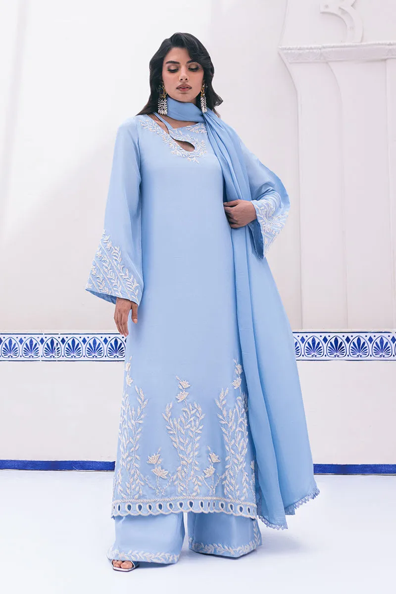 Lydia dress back view with booti details on raw silk