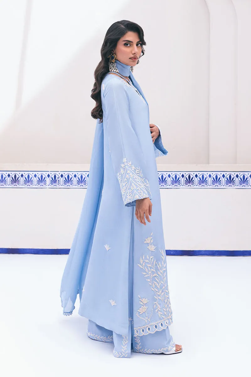 Lydia dress back view with booti details on raw silk