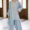Periwinkle Magic Farshi shalwar with graceful pleats