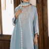 Periwinkle Magic Farshi shalwar with graceful pleats