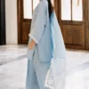Periwinkle Magic Farshi shalwar with graceful pleats
