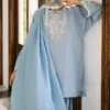 Periwinkle Magic Farshi shalwar with graceful pleats