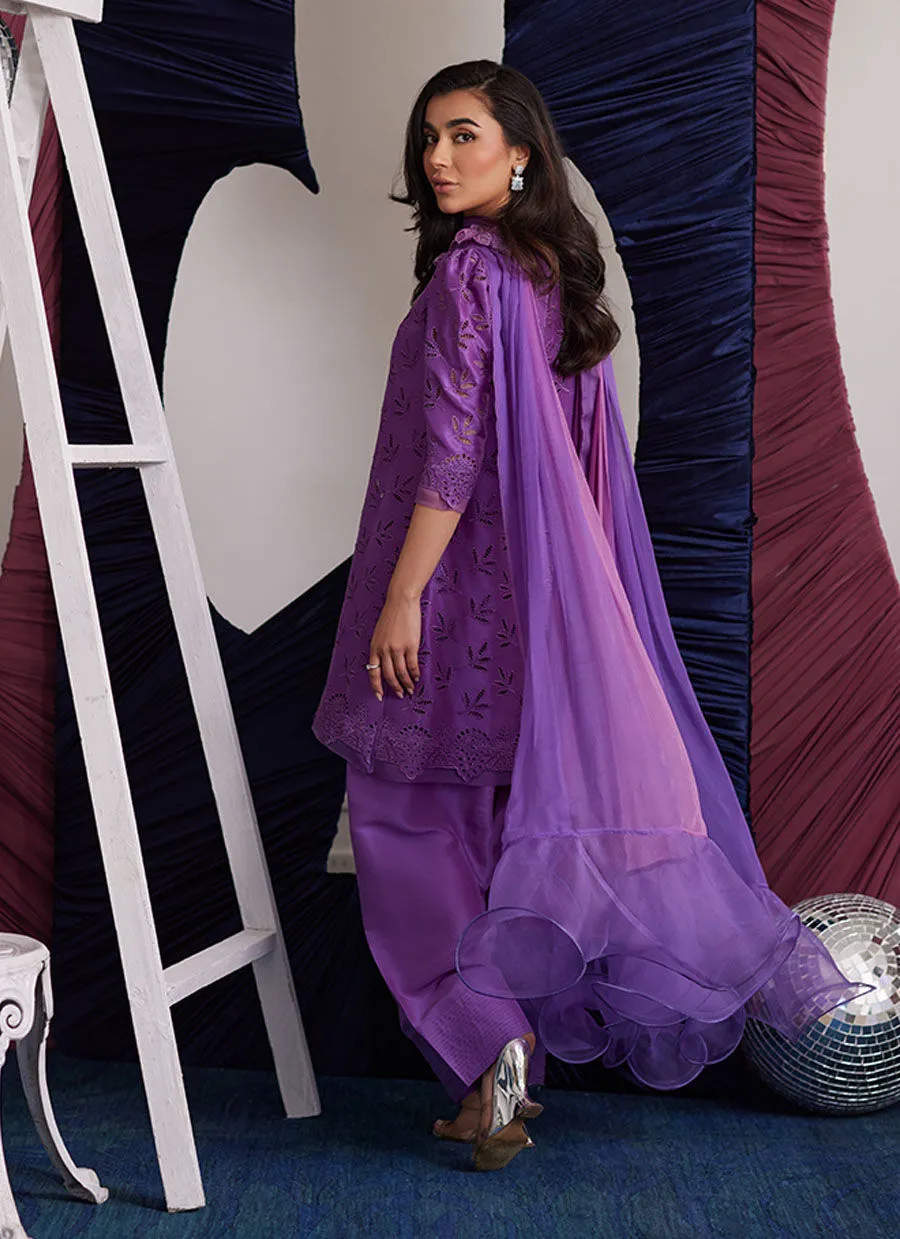 Grape Elegance 2025 raw silk shalwar fashion look