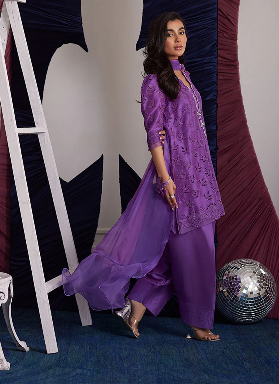 Grape Elegance 2025 raw silk suit