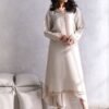 Gray Raw Silk Kameez with Floral Embroidery Cuffs
