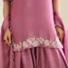 Sheesha Silk Dress with hand embroidery and pearl embellishments