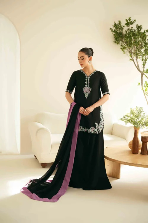 Sheesha Silk Dress with hand-embroidered pearls and crystals Sheesha Silk Dress with hand-embroidered pearls and crystals