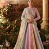 Rainbow lehenga skirt panels mint pink lavender gold