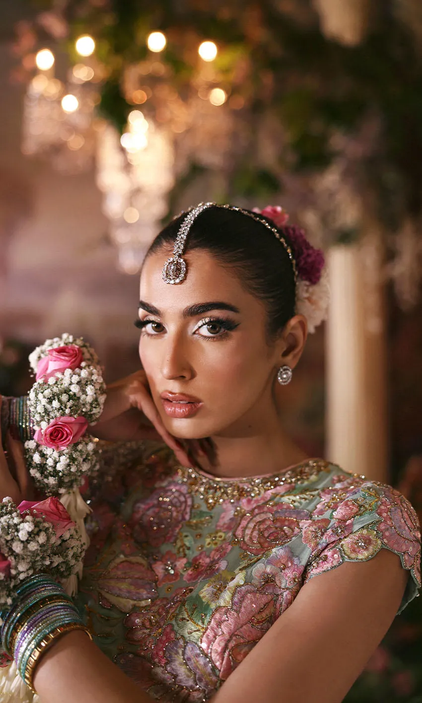 Mint green gharara suit styling for mehndi functions