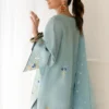 Eid Luxury Silk Kurta in Sky Blue with intricate floral embroidery and oversized fit by Hammad Bespoke Official for Eid 2026.