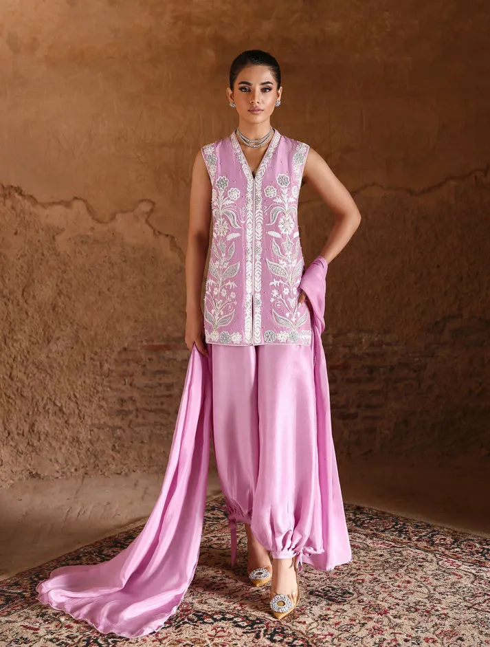 Eid White Raw Silk Suit featuring intricate dori work and glimmering tilla by Hammad Bespoke Official for 2026.