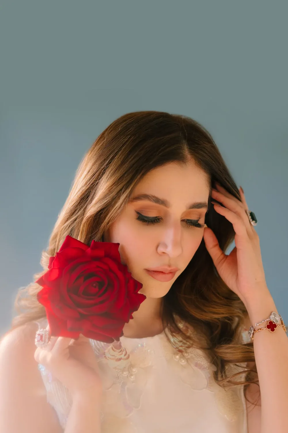 Lavender Pure Raw Silk Short Shirt with 3D Shoulder Embellishments and Scalloped Organza Dupatta.