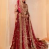 velvet bridal lehenga for wedding Barat — full Zardozi and Tilla border work, cathedral train — HBO Atelier