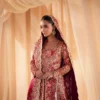 Red bridal lehenga Pakistani angrakha choli with gold Zardozi border — Hammad Bespoke Official Multan Atelier