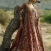 maroon bridal lehenga open front silhouette crimson net florals brocade lehenga Hammad Bespoke Official