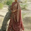 maroon bridal lehenga cotton net dupatta sequin Zardozi border barat gown Hammad Bespoke Official