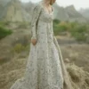 silver lehenga for bride tissue brocade skirt tissue organza dupatta walima Hammad Bespoke Official