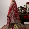 Zarin Mahal – Carmine red raw silk pishwash bridal lehenga for barat USA by Hammad Bespoke Official | Bespoke Barat Bridal