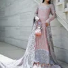 walima outfit rose quartz peshwas lilac tissue dupatta scalloped cutwork butterfly bridal Hammad Bespoke Official