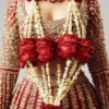 Fasanay Shahi – full bridal silhouette in red satin silk lehenga 48 inches | barat dress for bride USA