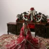 Zarin Mahal – Carmine red raw silk pishwash bridal lehenga for barat USA by Hammad Bespoke Official | Bespoke Barat Bridal