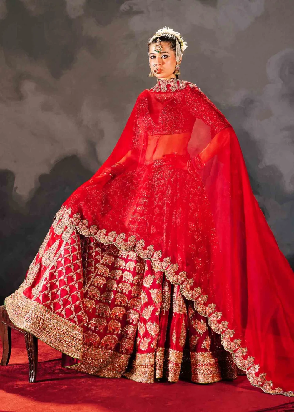 Shahi Zafar – complete bridal silhouette with scalp cut organza dupatta | HBO Atelier Multan