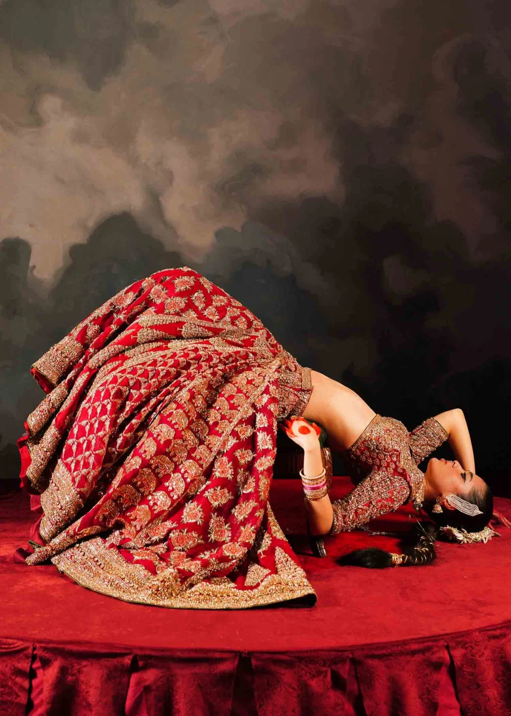 Shahi Zafar – complete bridal silhouette with scalp cut organza dupatta | HBO Atelier Multan
