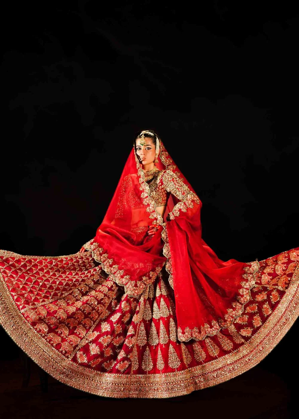 Shahi Zafar – complete bridal silhouette with scalp cut organza dupatta | HBO Atelier Multan