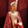 Fasanay Shahi – full bridal silhouette in red satin silk lehenga 48 inches | barat dress for bride USA