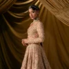 pink lehenga bridal full floor length blush peach farshi skirt Hammad Bespoke Official