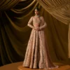 pink lehenga bridal full silhouette blush peach net Resham Master Artisan Hammad Bespoke Official