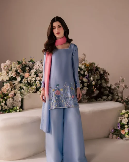 palazzo suit pakistani three piece set wide palazzo dupatta wedding guest Hammad Bespoke Official